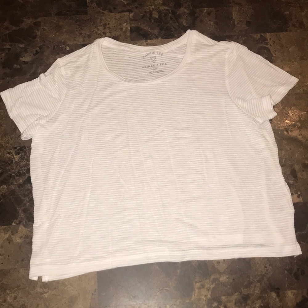 White Striped Crop top
